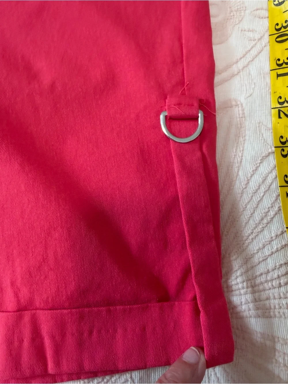 Jenna Rose Casual Women's Red Bermuda Shorts with Utility Pockets